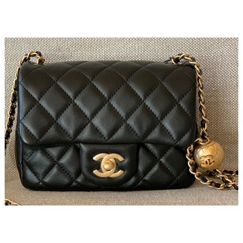 chanel runway black square mini flap pearl crush bag|Chanel Mini Classic .